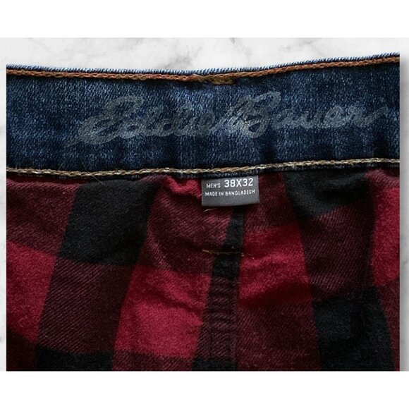 Eddie Bauer Lined Jeans Men’s 38 x 32 Straight Leg Dark Wash - Picture 3 of 6